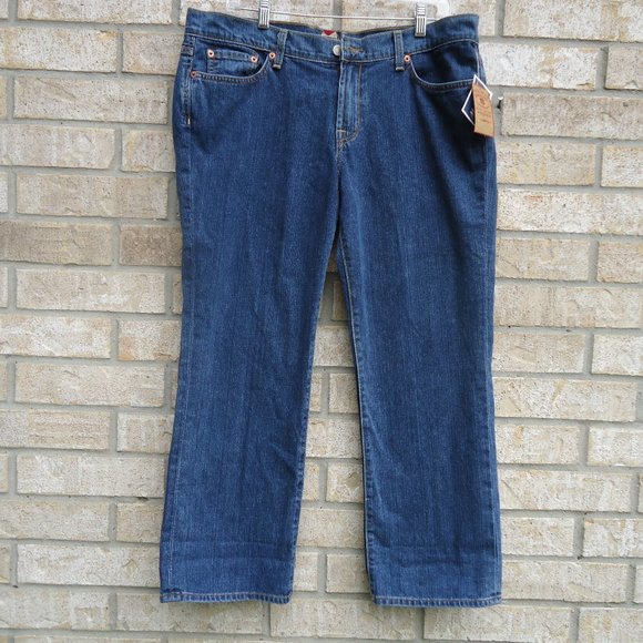 NWT. SIZE 14/32. LUCKY BRAND blue cropped capri jeans. - Picture 1 of 8